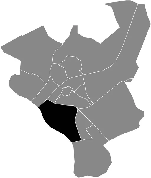 荷兰Zwolle灰色行政地图内Schelle District的黑色平面醒目空白位置图 — 图库矢量图片