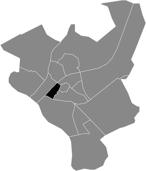 オランダのズヴォレの灰色の行政地図の中のカンパーポート 全体の地区の黒いフラットブランクハイライトされた場所マップ — ストックベクタ