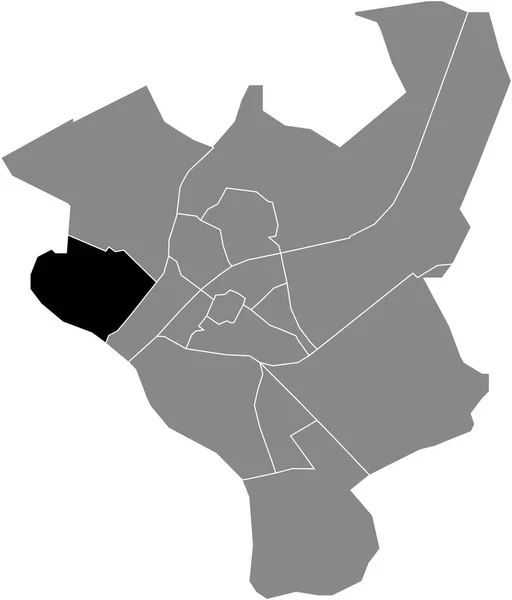 Schwarze Flache Blanko Hervorgehobene Lagekarte Des Westenholte District Innerhalb Der — Stockvektor