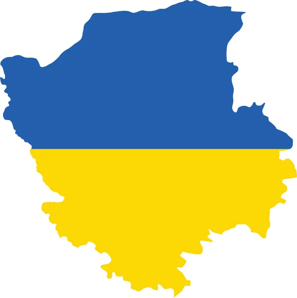 Volyn Oblast Ukrán Közigazgatási Terület Sík Vektortérképe Ukraine Hivatalos Lobogójával — Stock Vector
