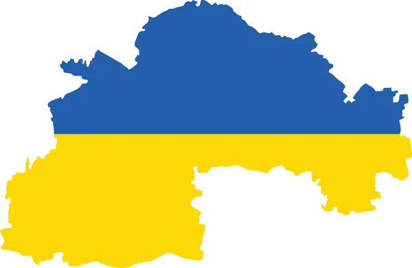 Płaska Mapa Wektorowa Ukraińskiego Obszaru Administracyjnego Dnipropetrovsk Sicheslav Oblast Połączeniu — Wektor stockowy
