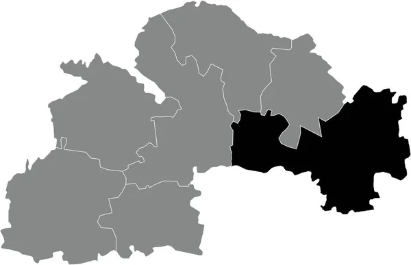 Ukrayna Nın Dnipropetrovsk Sicheslav Oblastı Idari Bölgesinin Gri Raion Haritasında — Stok Vektör