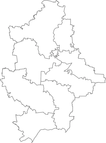 Carte Vectorielle Blanche Blanc Plat Des Zones Raion Zone Administrative — Image vectorielle