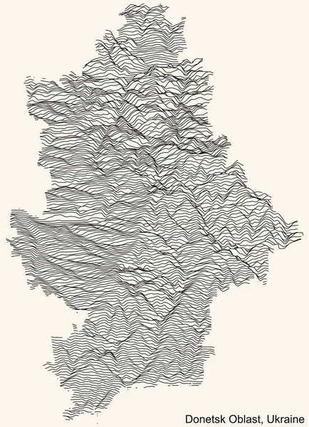 Carte Topographique Relief Zone Administrative Ukrainienne Donetsk Oblast Ukraine Avec — Image vectorielle