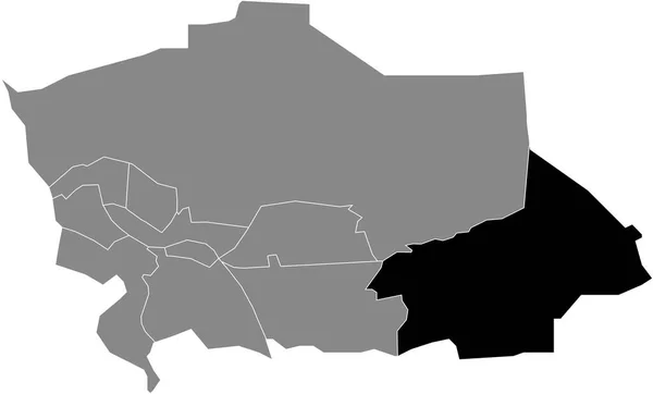 オランダ デヴェンターの灰色の行政地図の中のBathmen地区の黒いフラットブランクハイライトされた場所マップ — ストックベクタ