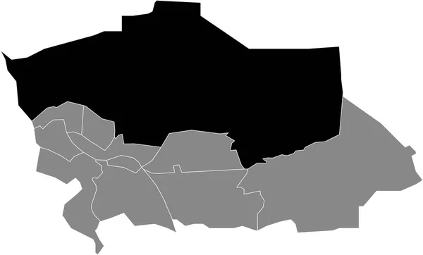 Чорна Плоска Чиста Пляма Виділила Карту Розташування Diepenveen District Всередині — стоковий вектор