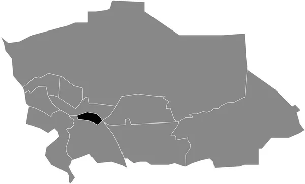 オランダのDeventerの灰色の行政地図の中のRivierenwijk地区の黒いフラットブランクハイライトされた場所マップ — ストックベクタ
