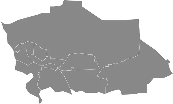 Mapa Administrativo Vectorial Plano Gris Deventer Países Bajos Con Líneas — Vector de stock