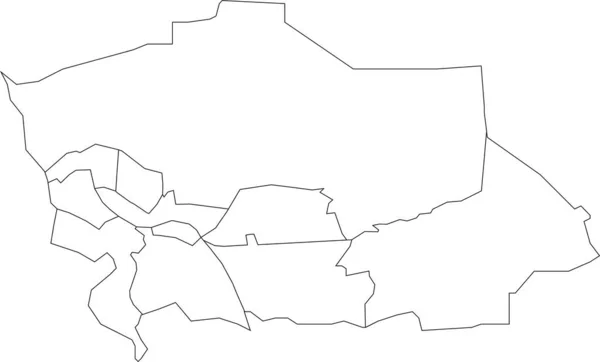 Mapa Administrativo Plano Blanco Vectorial Deventer Países Bajos Con Líneas — Vector de stock