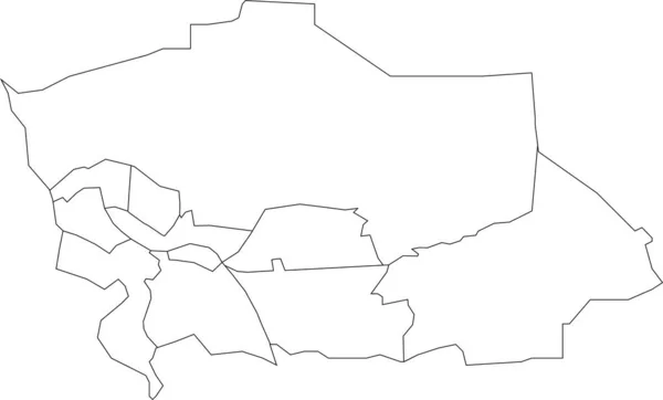 Deventer Beyaz Düz Boş Vektör Idari Haritası Kendi Bölgelerinin Siyah — Stok Vektör
