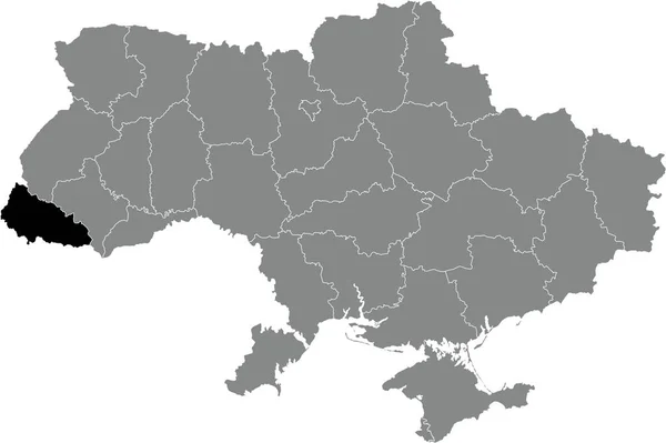 Nero Piatto Bianco Evidenziato Mappa Localizzatore Della Zona Amministrativa Ucraina — Vettoriale Stock