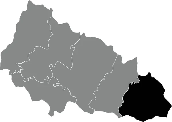 Mapa Ubicación Del Rakhiv Raion Resaltado Blanco Negro Dentro Del — Archivo Imágenes Vectoriales