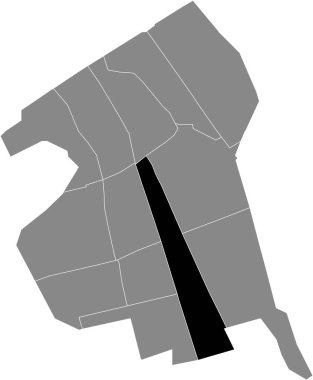 Hollanda, Delft 'in gri idari haritası içinde SCHIEweG diSTRICT' in siyah düz çizilmiş konum haritası