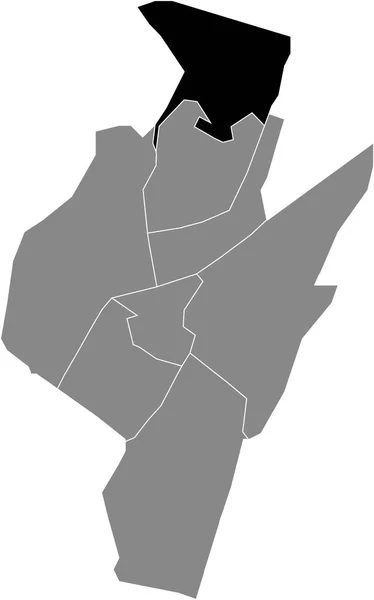 Mapa Ubicación Resaltado Blanco Negro Del Daalmeer Koedijk District Dentro — Vector de stock