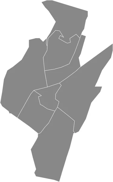Векторная Серая Плоская Бланковая Административная Карта Алкара Нидерланды Черными Каймами — стоковый вектор