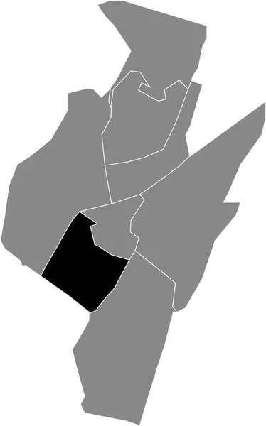 Mapa Ubicación Del Zuid District Resaltado Blanco Negro Dentro Del — Archivo Imágenes Vectoriales