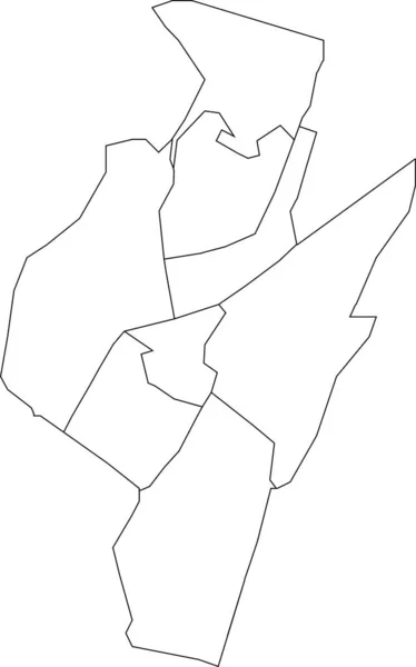 Alkmaar Beyaz Düz Boş Vektör Idari Haritası Kendi Bölgelerinin Siyah — Stok Vektör