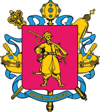 Ukrayna 'nın ZapORIZHIA OBLAST idari bölgesinin resmi arması, UKRAINE