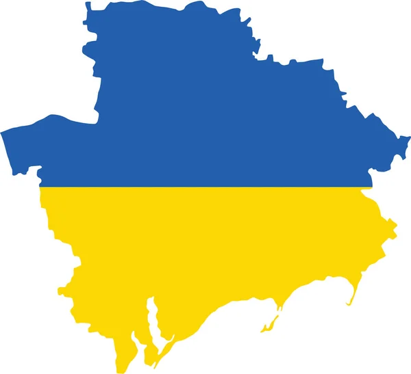 Zaporizhia Oblast乌克兰行政区划平面矢量图 附有Ukraine官方国旗 — 图库矢量图片