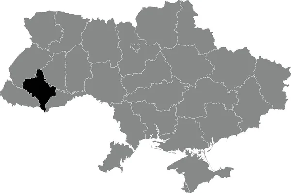 Carte Localisation Zone Administrative Ukrainienne Ivano Frankivsk Oblast Intérieur Carte — Image vectorielle