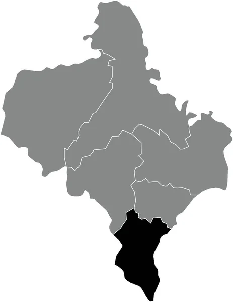 Μαύρο Επίπεδο Κενό Τόνισε Χάρτη Θέση Του Verkhovyna Ραιον Μέσα — Διανυσματικό Αρχείο