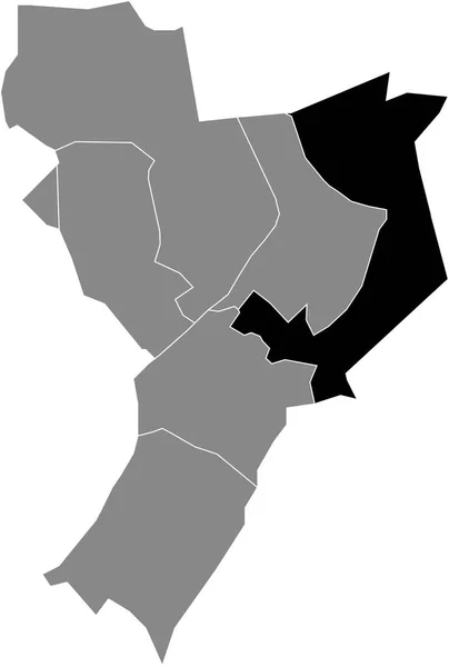 Černá Plochá Prázdná Zvýrazněná Mapa Umístění Venlo Randgebied District Šedé — Stockový vektor