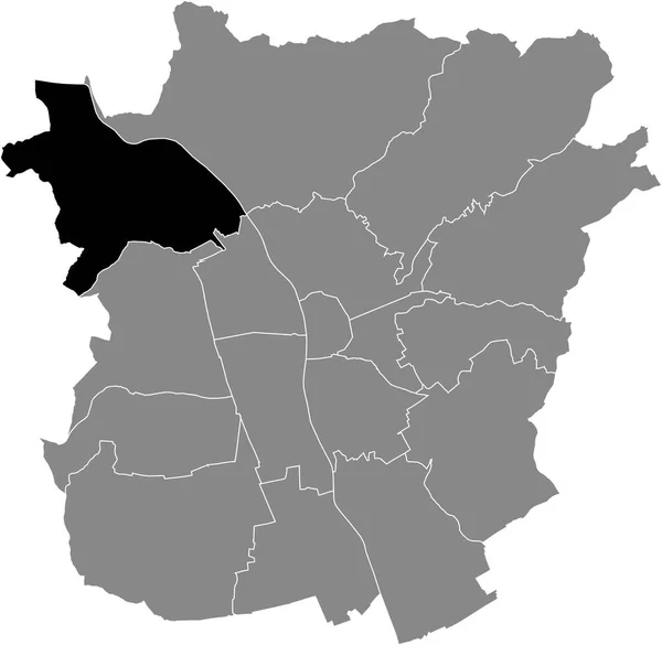 Mapa Ubicación Del Gsting District Blanco Negro Dentro Del Mapa — Vector de stock