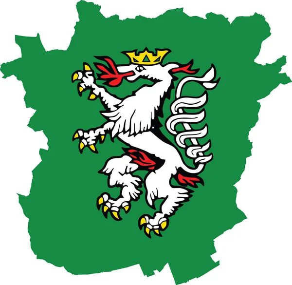 Mapa Simples Bandeira Vetorial Plana Branco Capital Regional Austríaca Graz — Vetor de Stock
