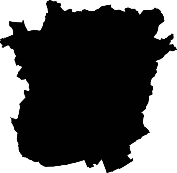Чорна Плоска Векторна Мапа Австрійської Столиці Граз Австрія — стоковий вектор