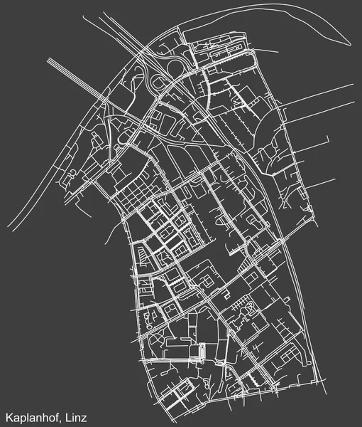 Navegação Negativa Detalhada Linhas Brancas Ruas Urbanas Mapa Das Kaplanhof — Vetor de Stock