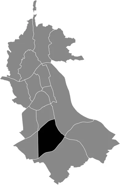 Fekete Lapos Üres Kiemelt Helyen Térkép Kleinmnchen Auwiesen District Belül — Stock Vector