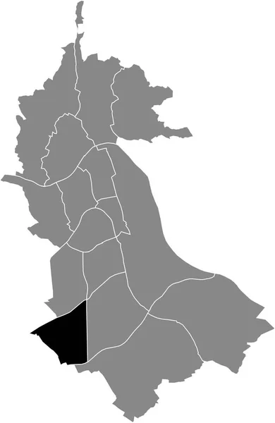 Mapa Ubicación Del Neue Heimat District Blanco Negro Dentro Del — Vector de stock