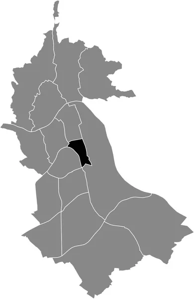 Preto Plano Branco Destaque Mapa Localização Franckviertel District Dentro Cinza — Vetor de Stock