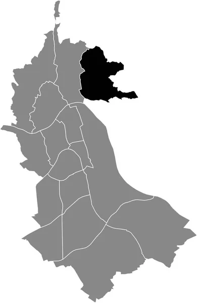 Mapa Ubicación Resaltado Blanco Negro Del Distrito Dornach Auhof Dentro — Archivo Imágenes Vectoriales