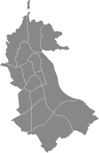 Cinza Plano Vetorial Branco Mapa Administrativo Linz Áustria Com Linhas —  Vetores de Stock