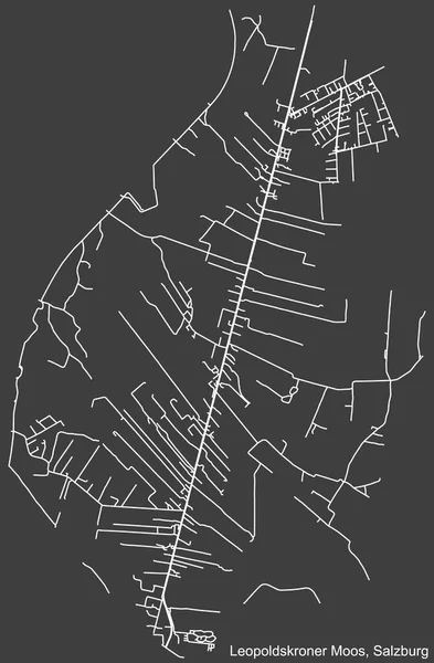 Navegación Negativa Detallada Líneas Blancas Calle Urbana Mapa Carreteras Del — Vector de stock