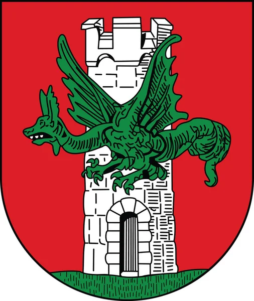 Ilustración Del Vector Oficial Del Escudo Armas Klagenfurt Capital Austria — Vector de stock