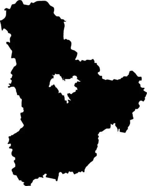 Fekete Lapos Vektor Térképe Ukrán Közigazgatási Terület Kyiv Oblast Ukraine — Stock Vector