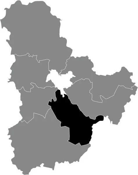평지에는 우크라 Kyiv Oblast 우크라이나 구역의 라이온 Obukhiv Raion 지도를 — 스톡 벡터
