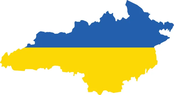 Kirovohrad Oblast Ukrán Közigazgatási Terület Lapos Vektortérképe Ukraine Hivatalos Lobogójával — Stock Vector