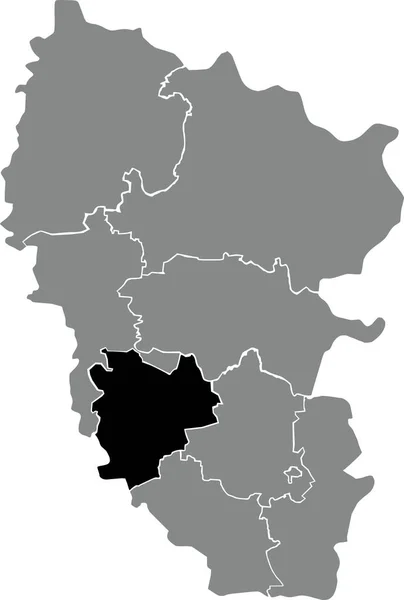 Ukrayna Nın Luhansk Oblastı Idari Bölgesinin Gri Raion Haritasında Alchevsk — Stok Vektör