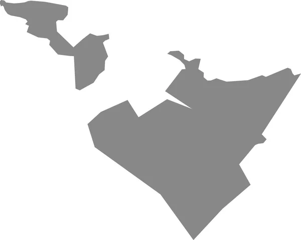 Peta Vektor Kosong Rata Abu Abu Dari Ibu Kota Regional - Stok Vektor