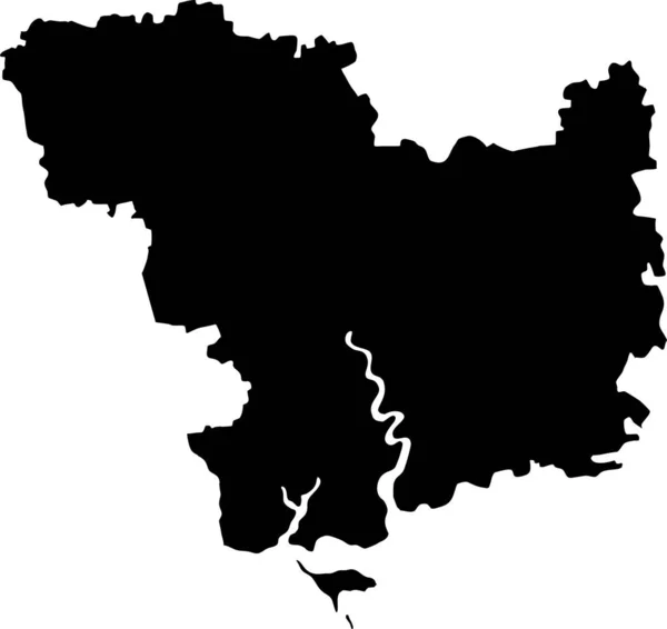 Mapa Vetorial Branco Plano Preto Área Administrativa Ucraniana Mykolaiv Oblast —  Vetores de Stock