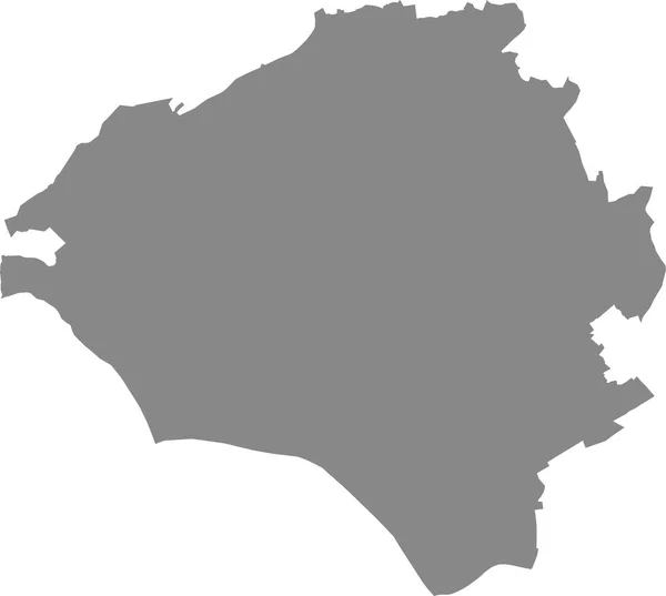 Grå Platt Blank Vektorkarta Över Den Tyska Regionala Huvudstaden Wiesbaden — Stock vektor