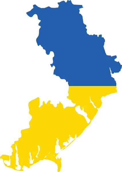 Płaska Mapa Wektorowa Ukraińskiego Obszaru Administracyjnego Odessa Oblast Połączeniu Oficjalną — Wektor stockowy