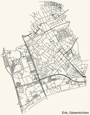 Alman bölgesel başkenti Gelsenkirchen, Almanya 'nın ERLE DISTRICT kentsel yol haritasının ayrıntılı seyir çizgileri