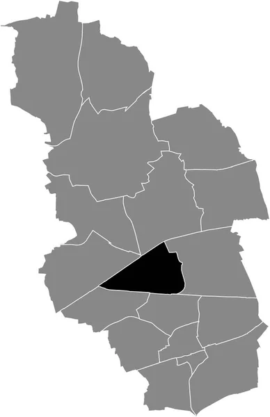 Preto Plano Branco Destaque Mapa Localização Schalke Nord District Dentro —  Vetores de Stock