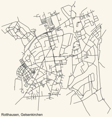 Alman bölgesel başkenti Gelsenkirchen, Almanya 'nın ROTTHAUSEN DISTRICT kentsel yol haritasının ayrıntılı seyir çizgileri