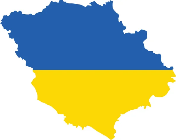 Poltava Oblast乌克兰行政区平面矢量图 附有Ukraine官方国旗 — 图库矢量图片