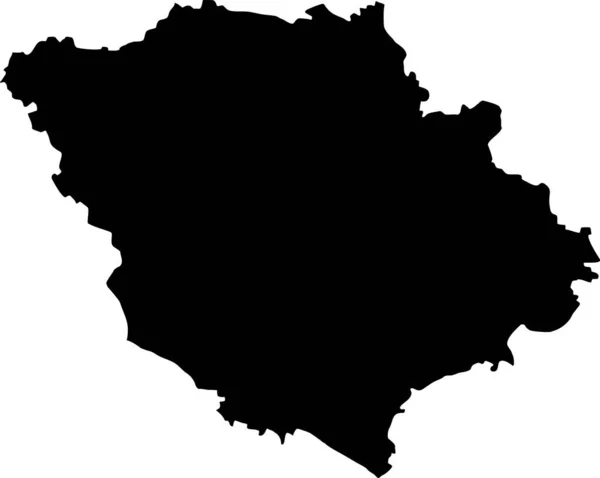 Carte Vectorielle Blanc Plat Noir Zone Administrative Ukrainienne Poltava Oblast — Image vectorielle